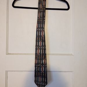 Vintage Bill Blass Silk Tie With Columns